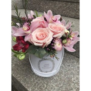 Gėlių dėžutė Rožiniai linkėjimai
