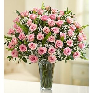 Rožių puokštė rožinė elegancija